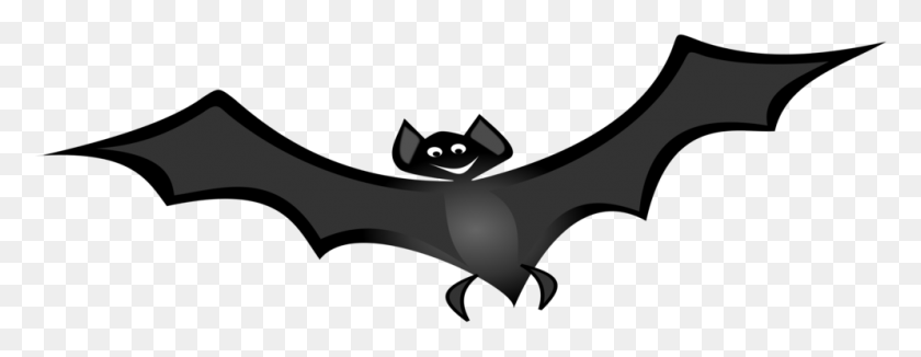 994x340 Bat Silhouette Cartoon Black Flight - Flying Bats Clipart