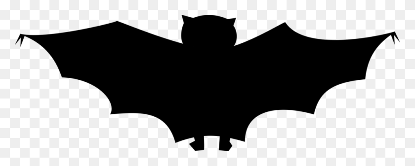 957x340 Bat Silhouette Drawing Download - Halloween Bats Clipart
