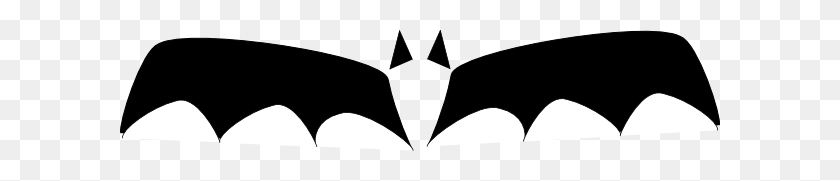 600x121 Bat Wing Down Clip Art - Bat Wings PNG