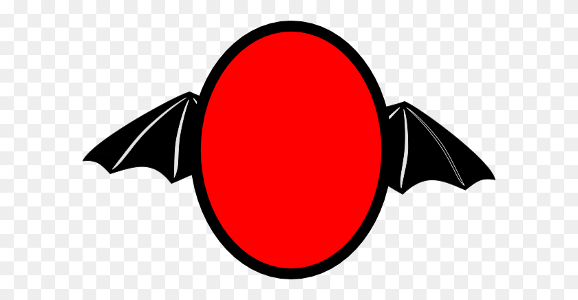 600x376 Bat Wing Oval Clip Art - Bat Wings Clipart