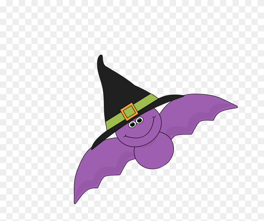 726x645 Bat With Witches Hat - Witch Hat PNG