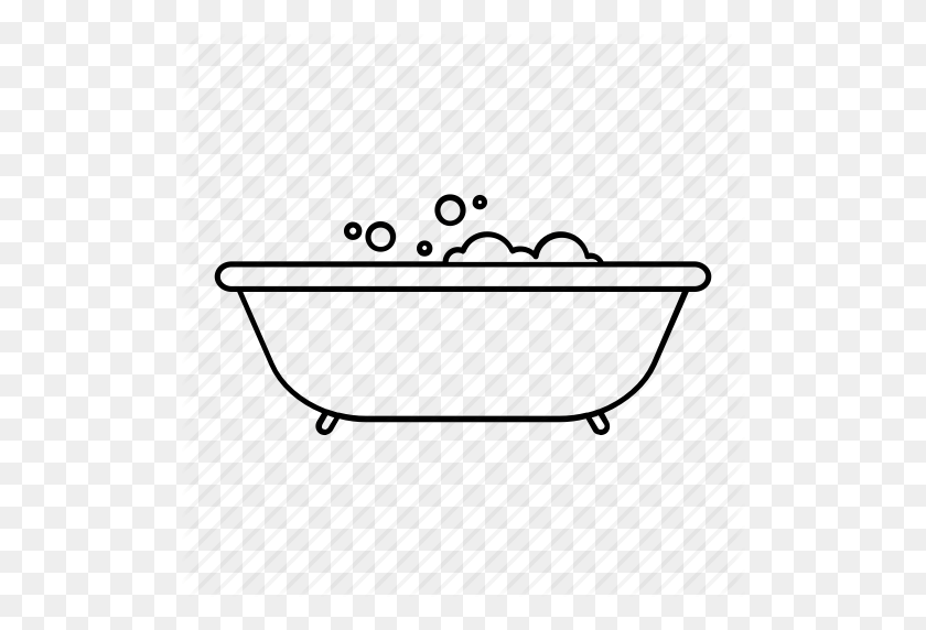 512x512 Bath, Bathroom, Bathtub, Bubble Bath, Tub Icon - Bath Black And White Clipart