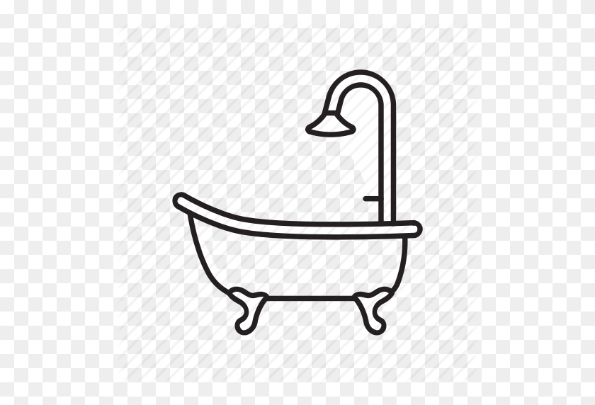 512x512 Bath, Bathroom, Bathtub, Clean, Hygiene, Shower, Water Icon - Bath Black And White Clipart