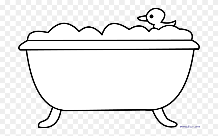700x466 Bath Tub Lineart Clip Art - Bath Black And White Clipart