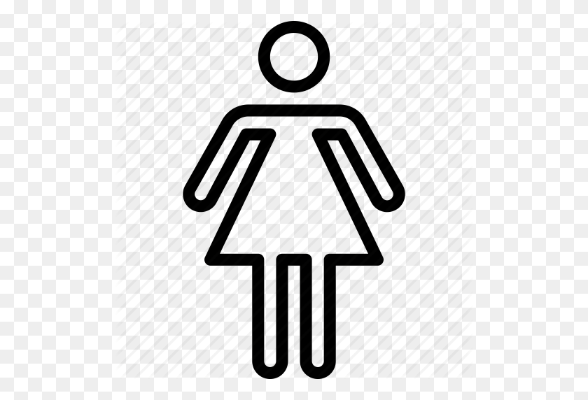 512x512 Bathroom, Female, Objects, Sign Icon - Bathroom Sign PNG