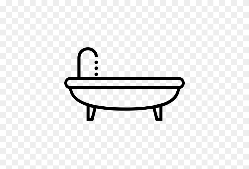 512x512 Bathroom, Washing, Wellness, Hygiene, Clean, Bath, Bathtub - Bathtub Clipart Black And White