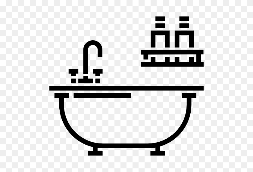 512x512 Bañera, Cuarto De Baño, Higiene, Lavado, Limpiar, Baño, Icono Higiénico - Clipart De Baño Limpio