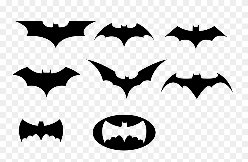1711x1078 Batman Black And White Logo Clipart Transparent Background - Black Background PNG