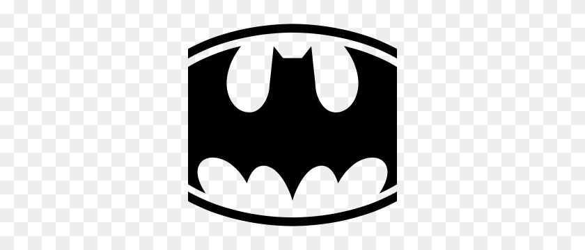 300x300 Логотип Бэтмена Черно-Белый Бэтмен Бэтмен, Бэтмен - Накидка Супергероя Черно-Белый Клипарт