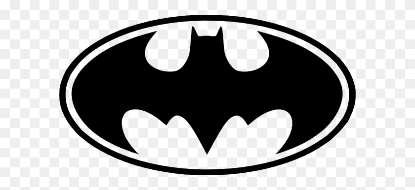 600x326 Batman Logo Clipart - Superhéroe Blanco Y Negro Clipart