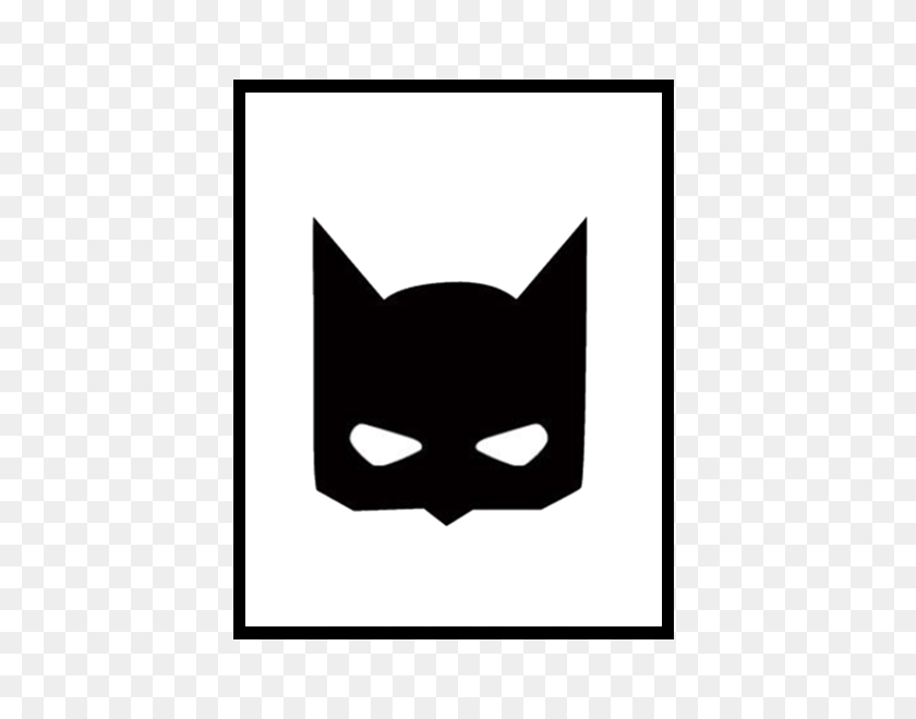 600x600 Máscara De Batman Impresión De Pared Mini Sésamo - Máscara De Batman Png