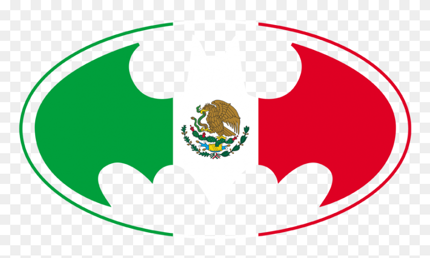 860x491 Бэтмен Мексиканский Флаг Щит Мужской Регулярной Футболки - Символ Бэтмена Png