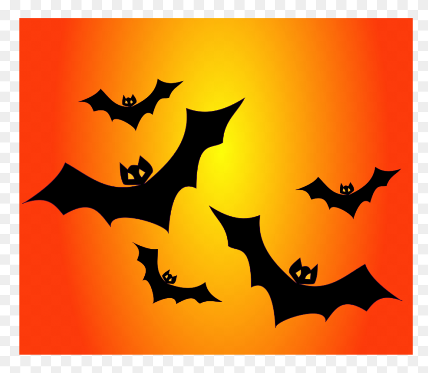 900x777 Bats Clip Arts Download - Halloween Background PNG
