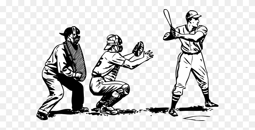 600x368 Batter Catcher And Umpire Clip Art - Catcher Clipart