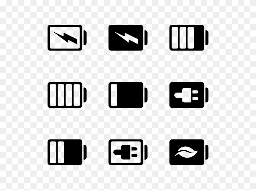 600x564 Battery Level Icons - Iphone Status Bar PNG