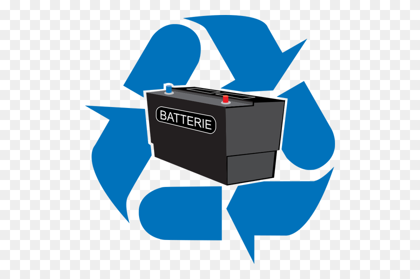 500x498 Battery Recycling Point Vector Sign - Recycle Sign Clip Art