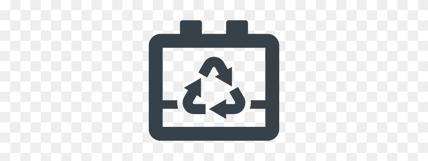 256x256 Battery With Recycle Symbol Free Icon Free Icon Rainbow Over - Recycle Symbol PNG