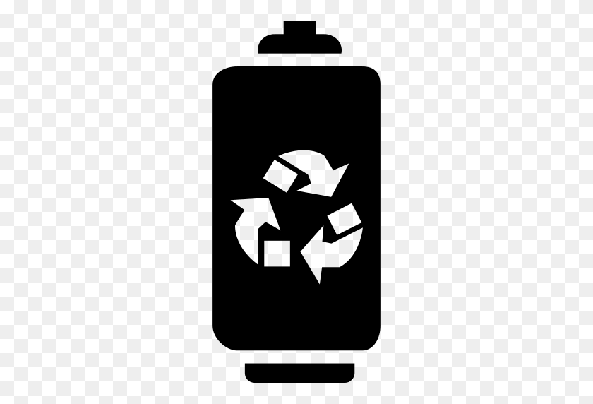 512x512 Batería Con Símbolo De Reciclaje Icono Png - Símbolo De Reciclaje Png