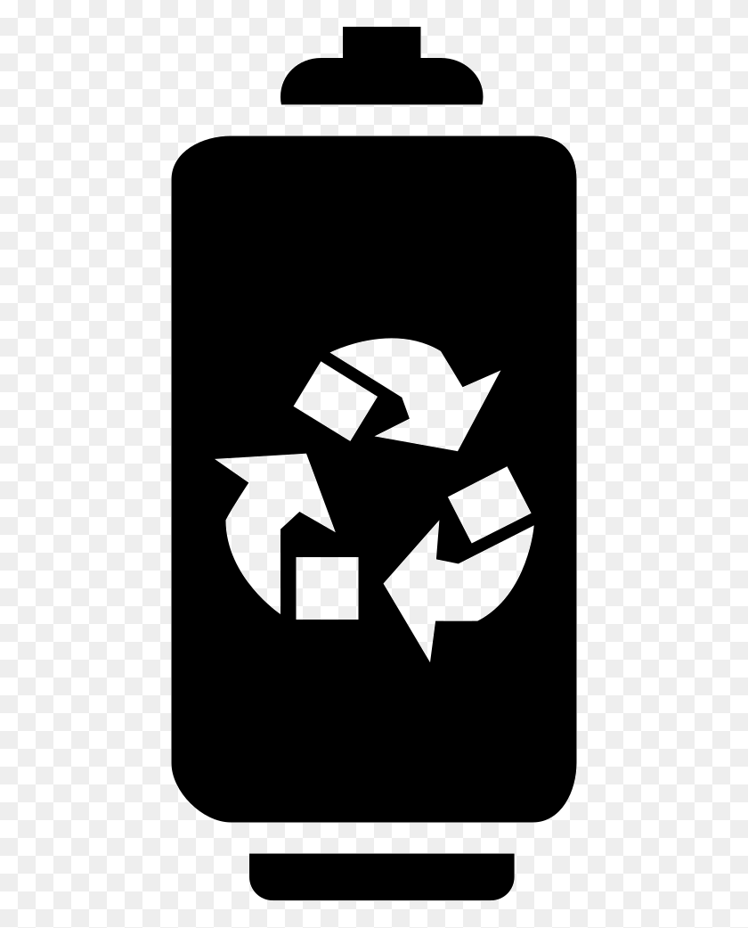 456x981 Battery With Recycle Symbol Png Icon Free Download - Recycle Symbol PNG