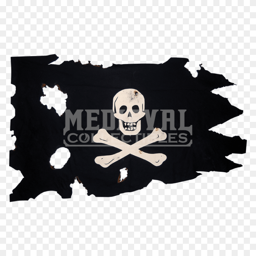 850x850 Battle Worn Small Jolly Roger Flag - Jolly Roger PNG