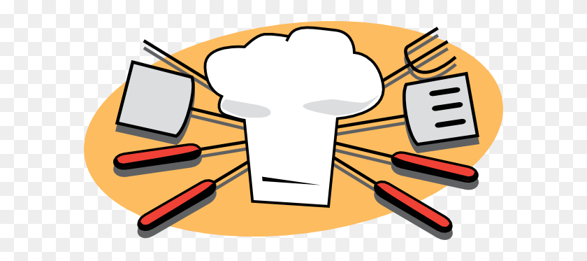 600x313 Bbq Clipart Clip Art Clipartcow - Chef Hat And Apron Clipart