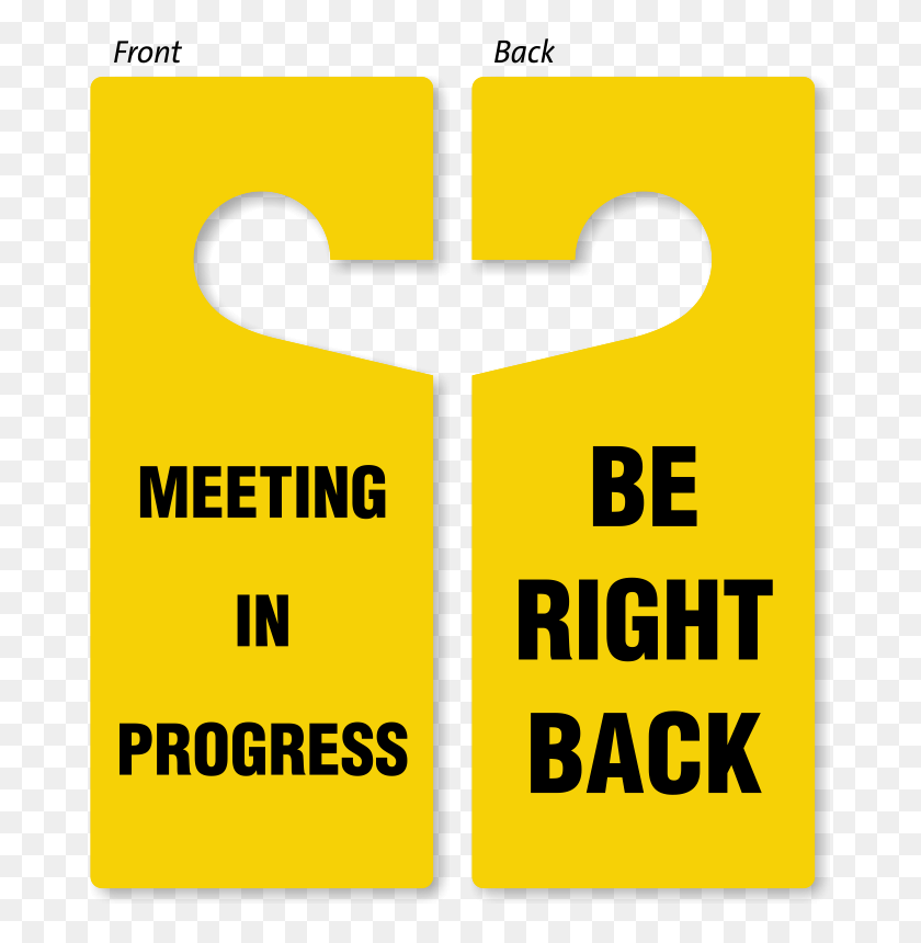 683x800 Be Right Back Meeting In Progress Door Hanger, Sided Signs, Sku - Be Right Back PNG