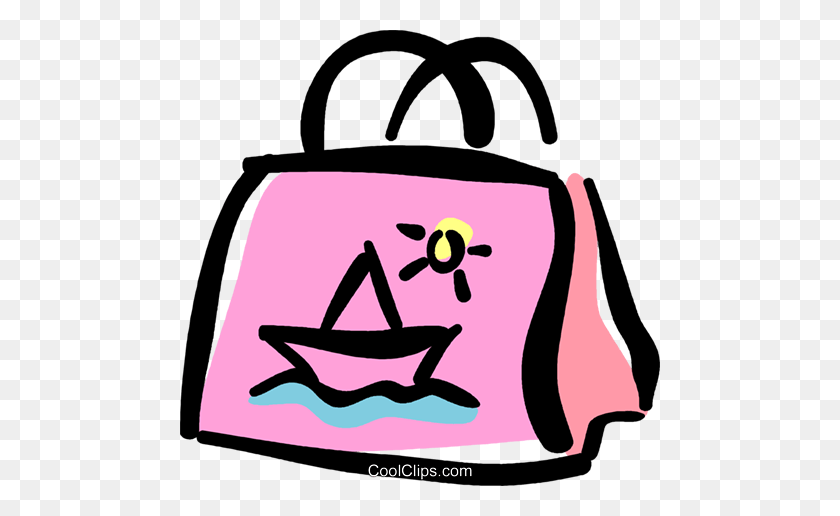 Beach Bag Royalty Free Vector Clip Art Illustration - Beach Bag Clipart ...