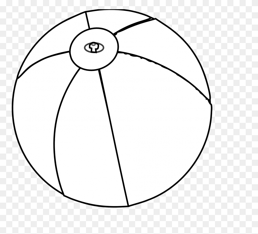 1969x1774 Пляжный Мяч Картинки - Пляжный Зонтик Клипарт Черный И Белый