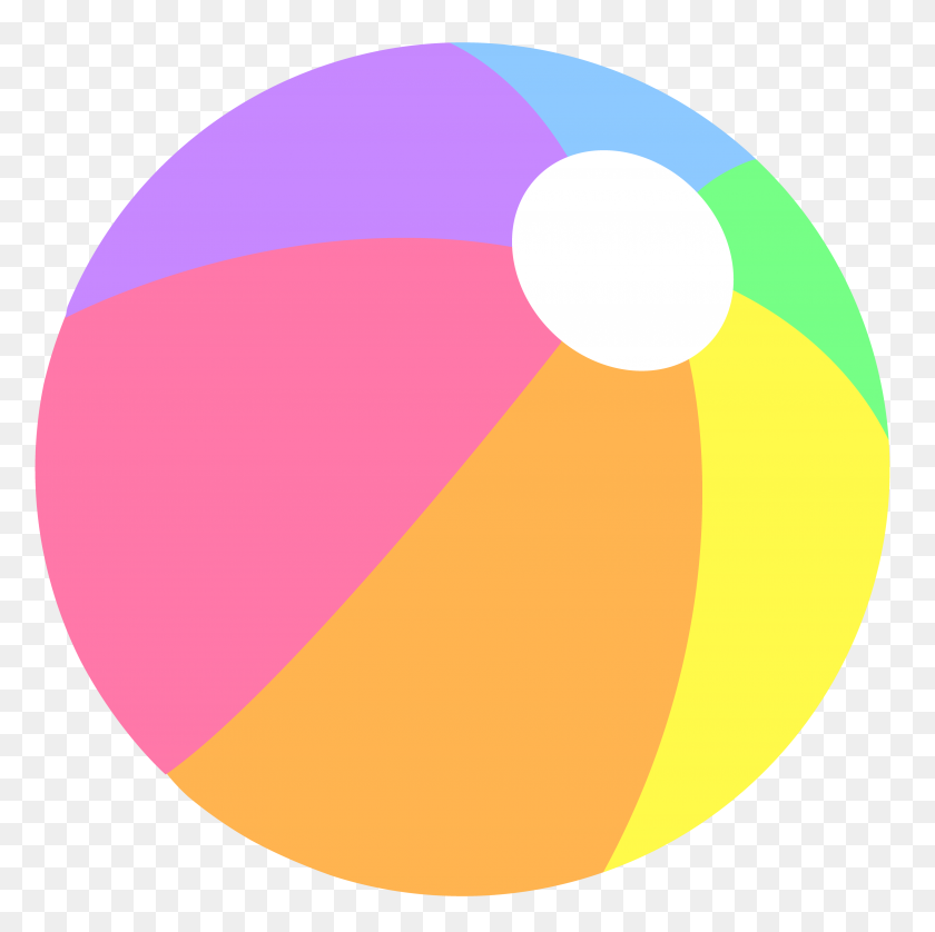 3809x3800 Beach Ball In Pastel Colors - Colors Clipart