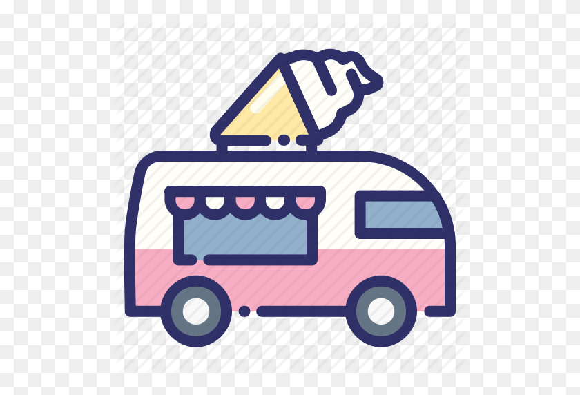512x512 Beach, Beverage, Drink, Fast Food, Food Truck, Ice Cream, Summer Icon - Food Truck PNG