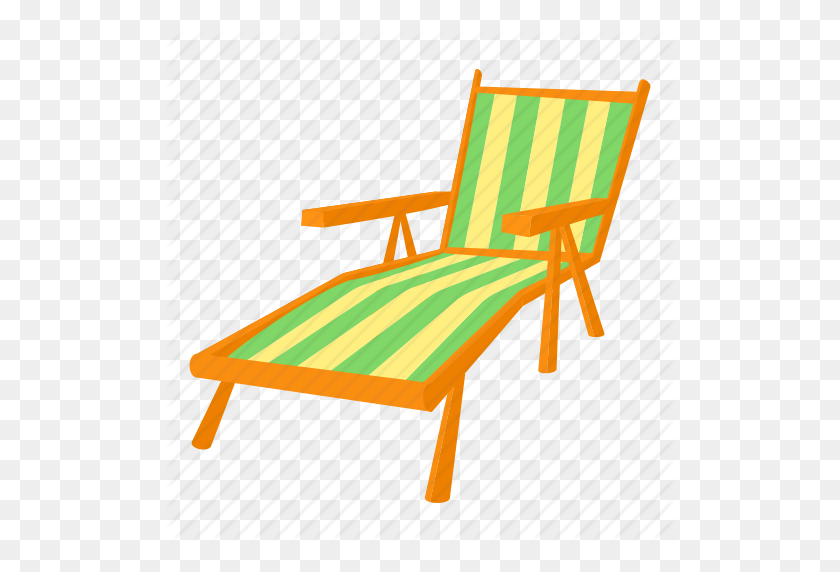 512x512 Beach, Cartoon, Chair, Chaise, Deck, Outdoor, Recliner Icon - Beach Chair PNG