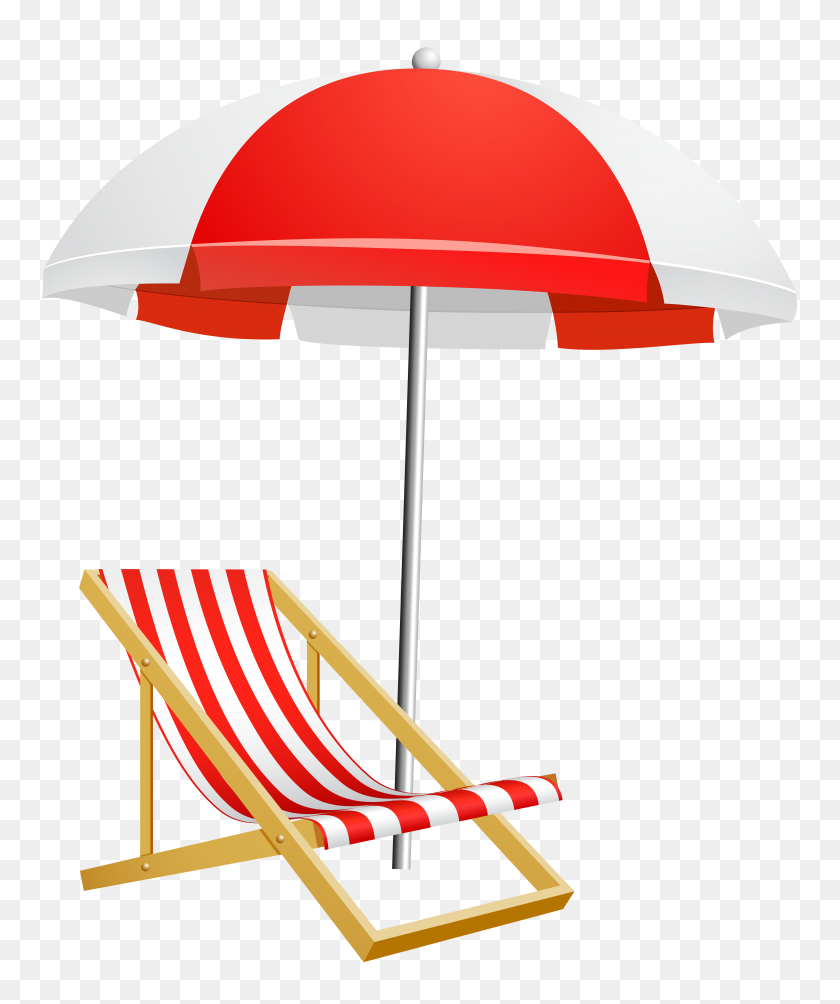 5783x7000 Beach Chair Clip Art Black And White - Umbrella Black And White Clipart