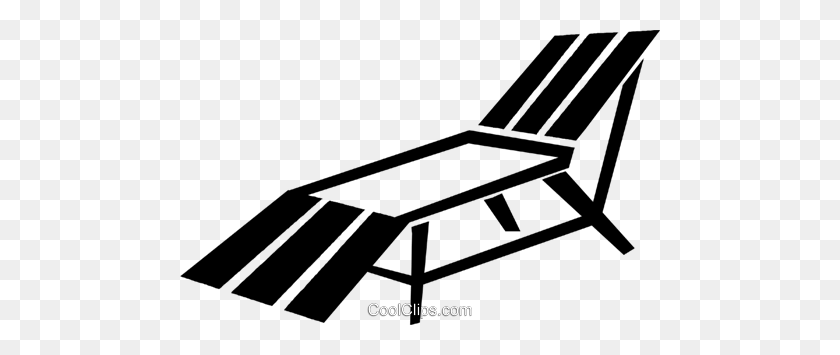 480x295 Beach Chair Royalty Free Vector Clip Art Illustration - Chair Clipart Black And White