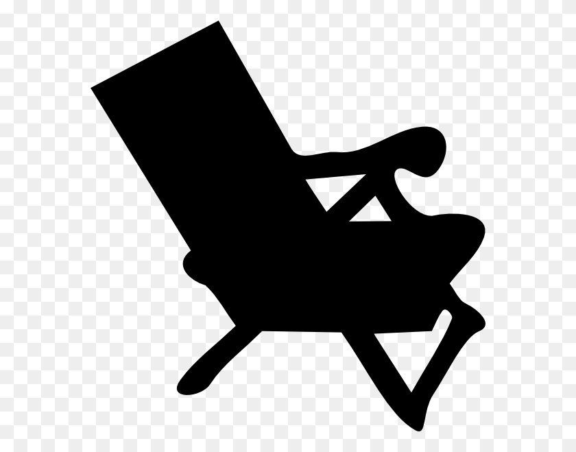 576x599 Beach Chair Silhouette Clip Art - Beach Chair Clipart