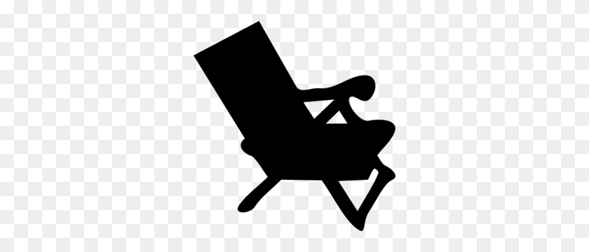 288x300 Beach Chair Silhouette Clip Art - Beach Clipart Black And White