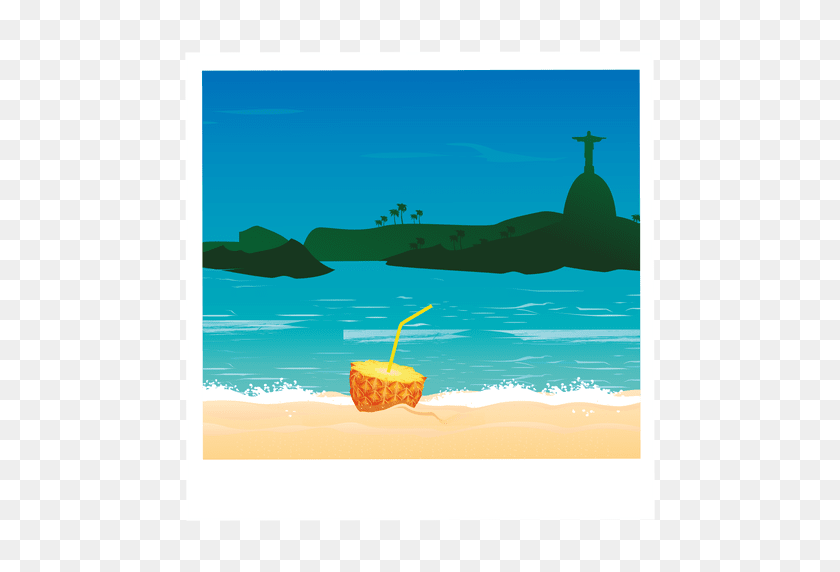 512x512 Пляжный Коктейль Изображение Мультфильм - Плайя Png