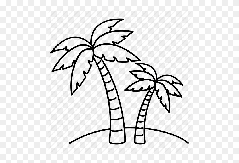 512x512 Beach, Coconut, Palm Tree, Palms, Sea, Summer, Tree Icon - Palms PNG