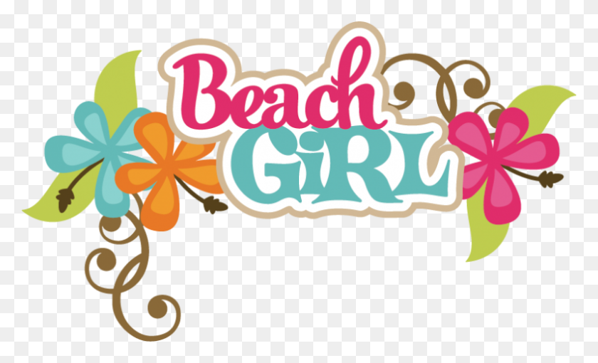 800x462 Beach Girl Scrapbook Título Playa Playa Cortes - Playa Tema Clipart