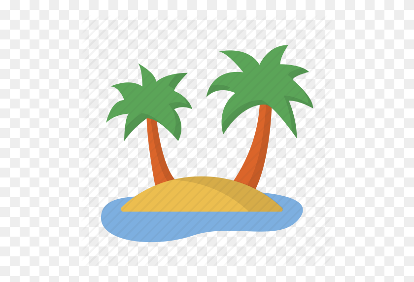 512x512 Playa, Isla, Naturaleza, Palmera, Paraíso, Tropical, Icono De Vacaciones - Playa Emoji Png