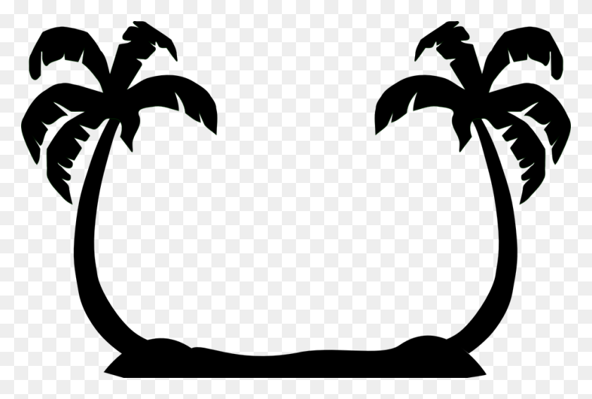 960x625 Beach Silhouette Png Clipart - Palm Tree PNG Transparent