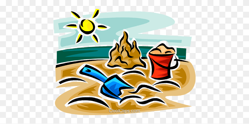 480x361 Пляжные Принадлежности Роялти Бесплатно Векторные Иллюстрации - Песчаный Пляж Клипарт