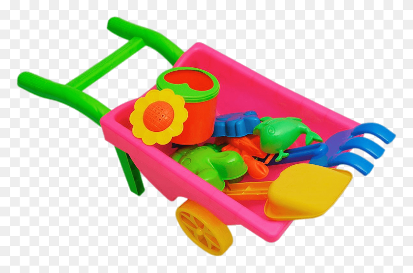 1200x763 Beach Toys In Plastic Wheelbarrow Transparent Png - Toys PNG