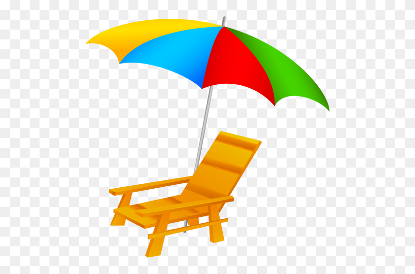 500x496 Beach Umbrella And Chair Png Clip Art - Pool Clipart Transparent
