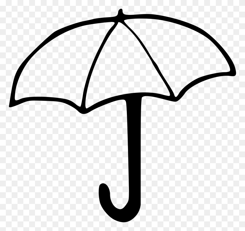 2400x2256 Beach Umbrella Clip Art Free Clipart Umbrella Outline Feebase Net - Wet Clipart