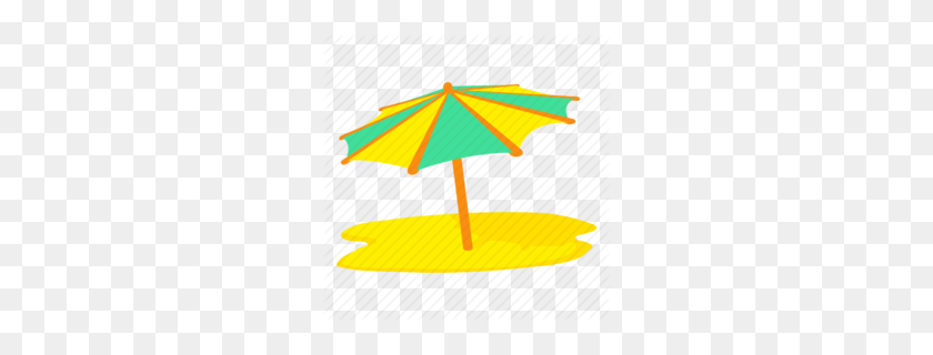 260x260 Beach Umbrella Clipart - Beach Umbrella Clipart Black And White