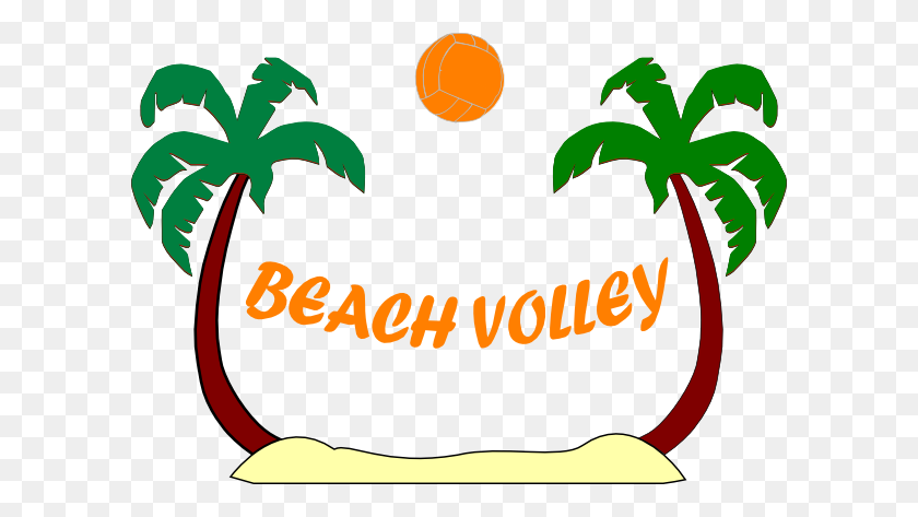 600x413 Beach Volleyball Palms Clip Art - Palm Clipart