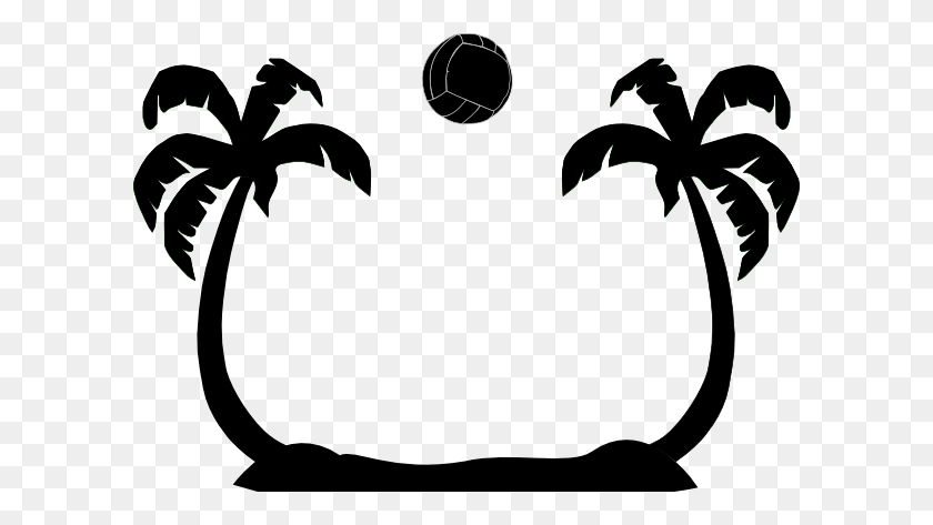 600x413 Beach Volleyball Palms Clip Art - Palms PNG