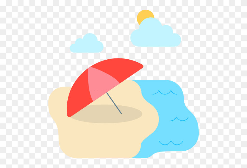 512x512 Beach With Umbrella Emoji For Facebook, Email Sms Id - Beach Emoji PNG