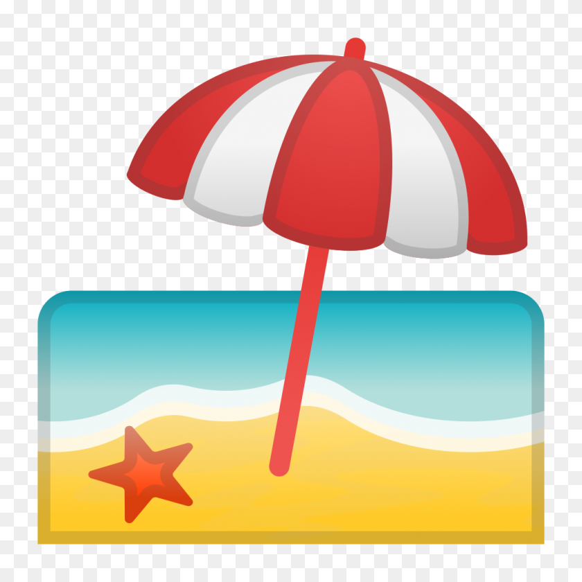 1024x1024 Beach With Umbrella Icon Noto Emoji Travel Places Iconset Google - Beach PNG
