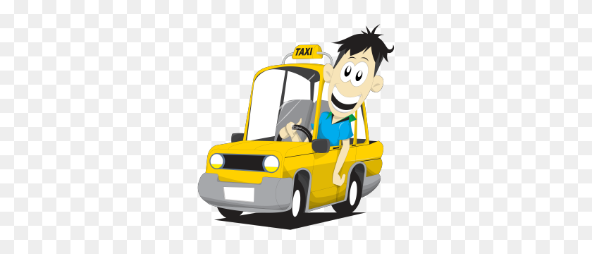 300x300 Beach Yellow Cab - Такси Клипарт